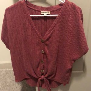 Button up tie blouse